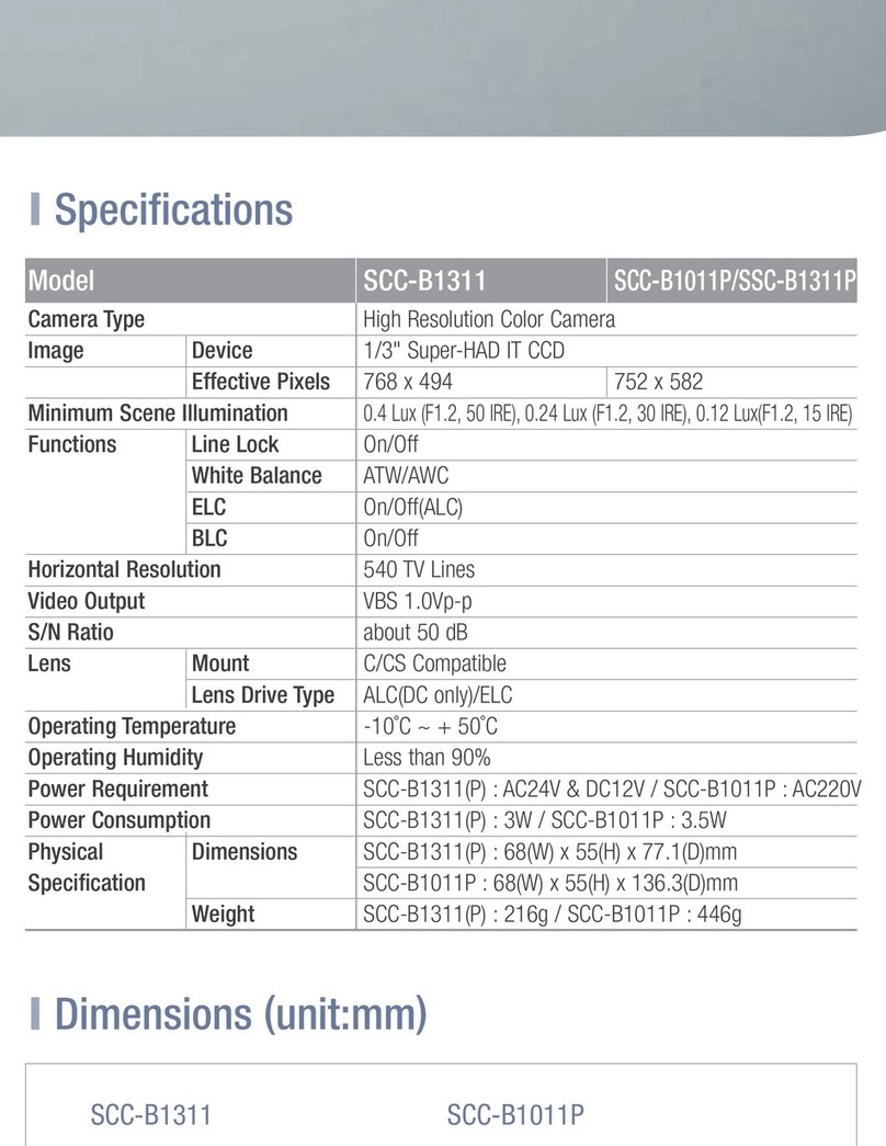 Samsung SCC-B1311 Specification sheet
