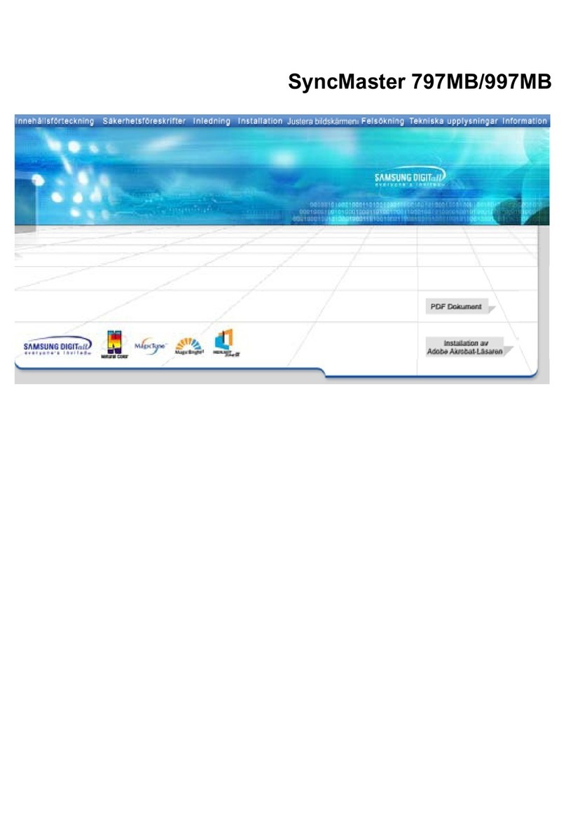 Samsung 997MB - SyncMaster - 19" CRT Display User manual