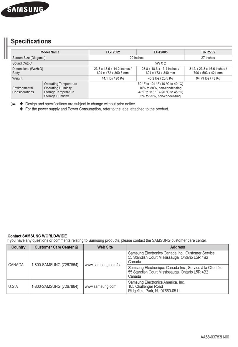 Samsung TX-T2085 User manual