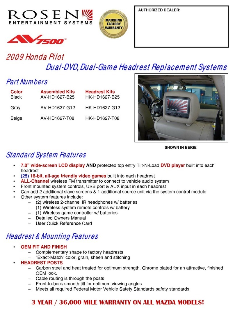 Rosen AV7500 AV-HD1627-B25 User manual