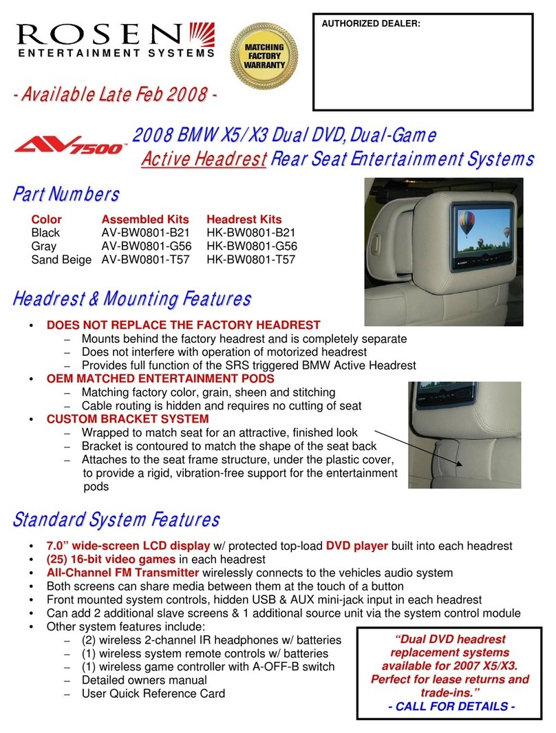 Rosen AV-BW0801-B21 Owner's manual