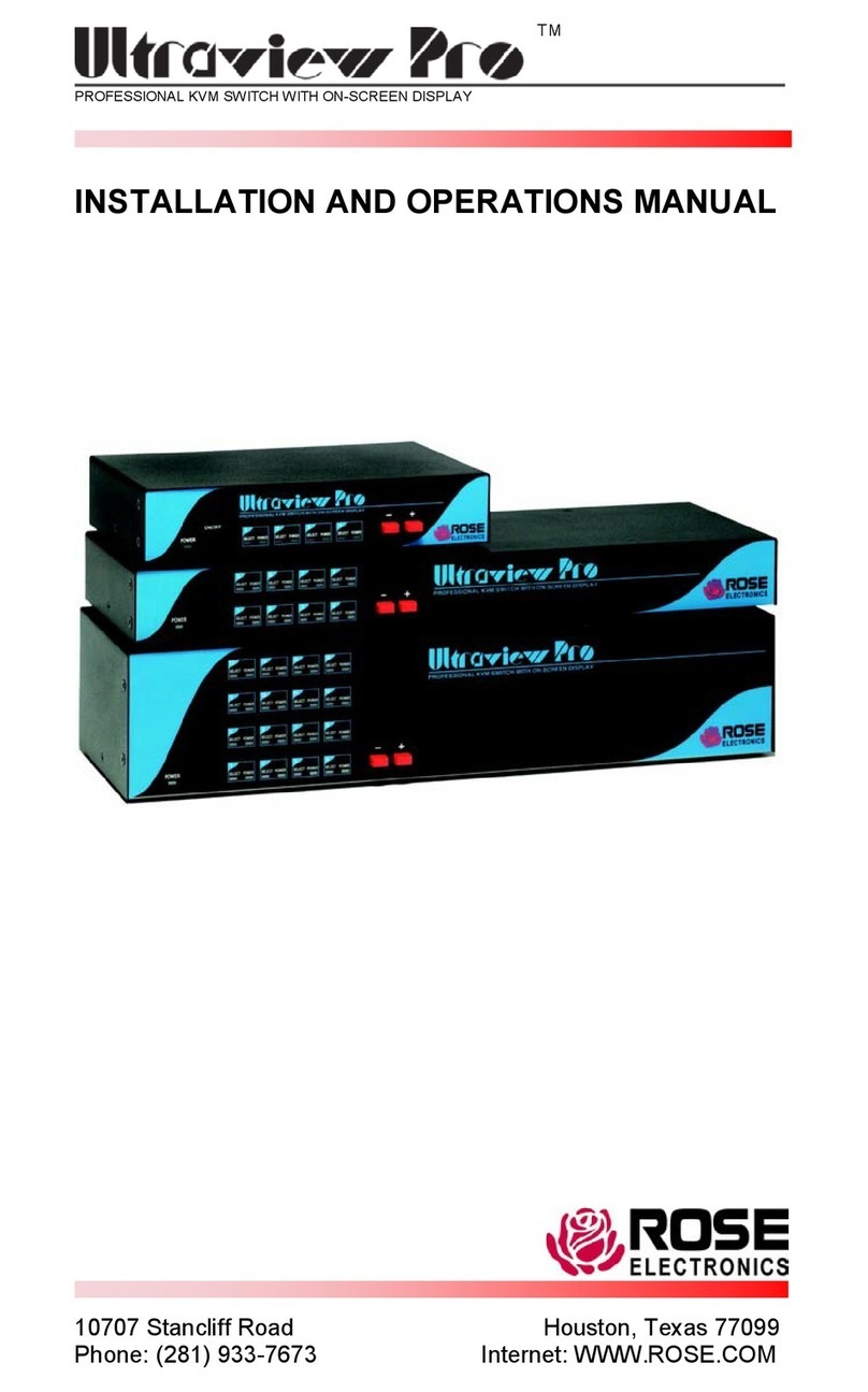 Rose electronics UltraView Pro Professional Series Installation and operation manual Rose electronics UltraView Pro Professional Series Installation and operation manual