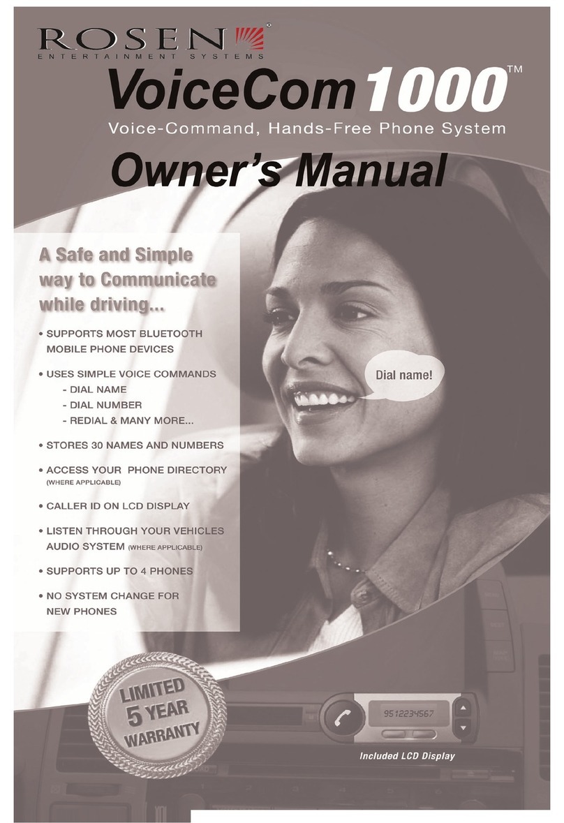 Rosen viocecom 1000 owner's manual