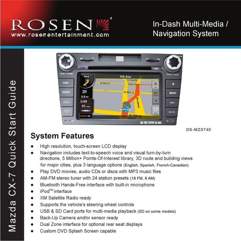 Rosen MAZDACX-7 DS-MZ0740 quick start guide