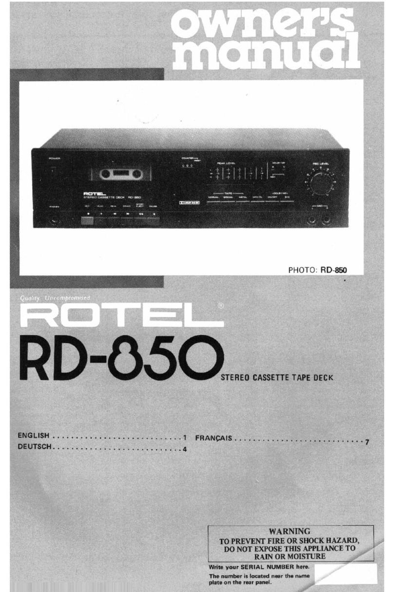 Rotel RD-850 User manual