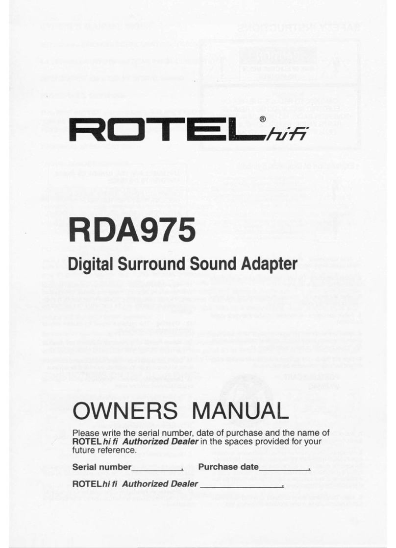 Rotel RDA975 owner's manual