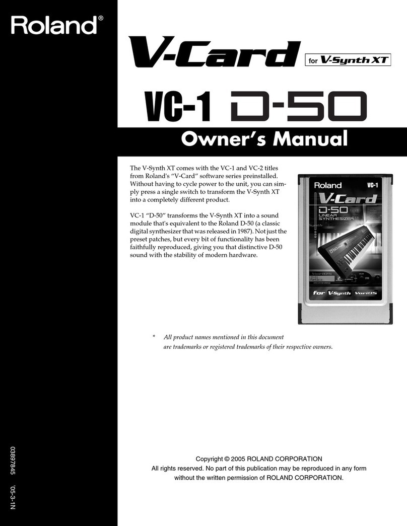 Roland V-Card VC-1 D-50 owner's manual