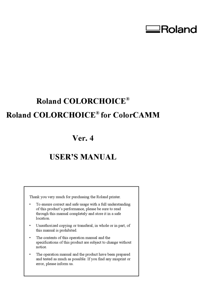 Roland COLORCHOICE User manual Roland COLORCHOICE User manual