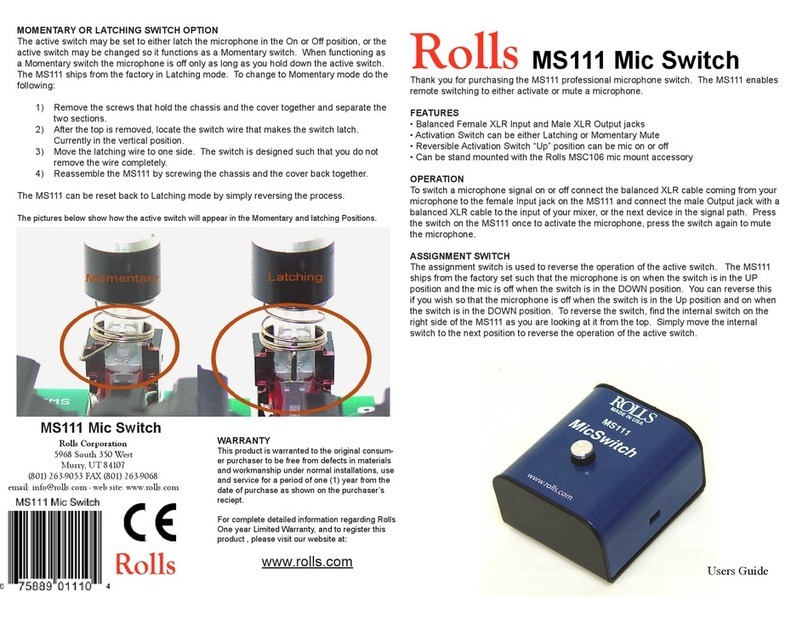 Rolls Mic Switch MS111 User manual