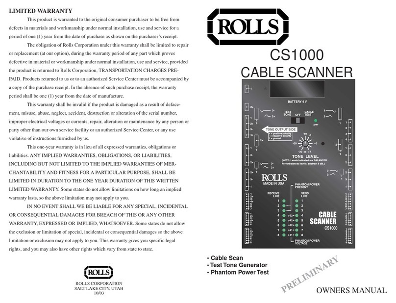 Rolls CABLE SCANNER CS1000 User manual