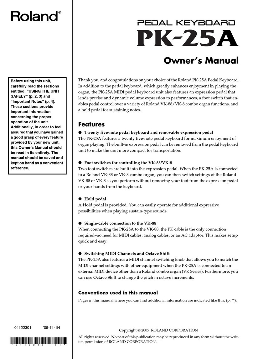 Roland PK-25A User manual