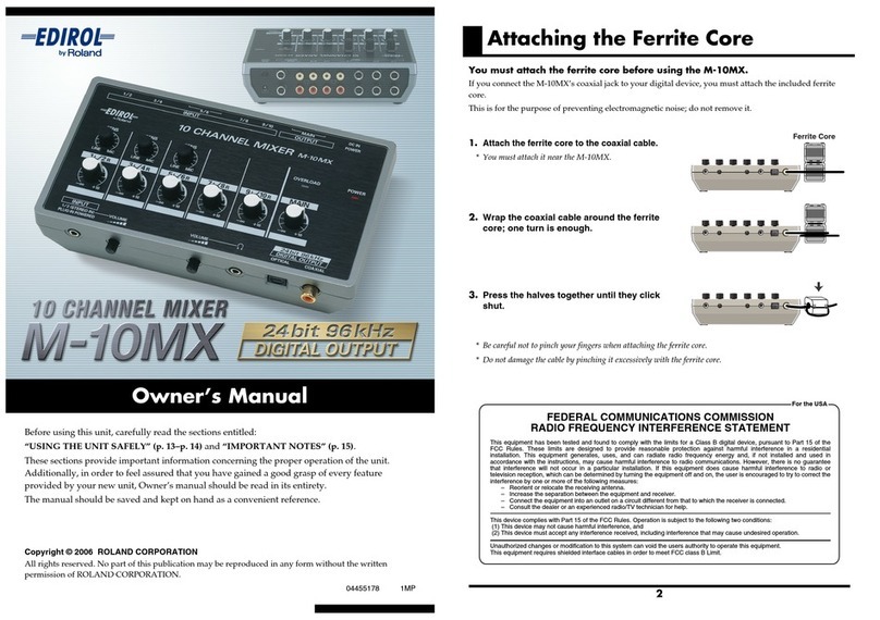 Roland Edirol M-10MX User manual