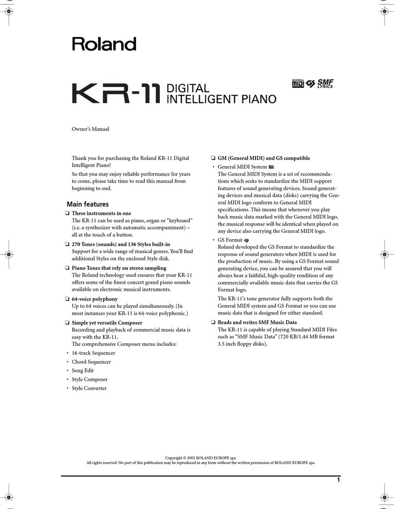 Roland KR-11 User manual Roland KR-11 User manual