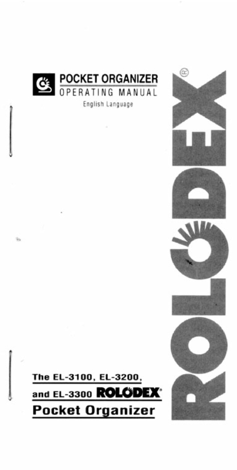 Rolodex EL-3100 Operation manual Rolodex EL-3100 Operation manual