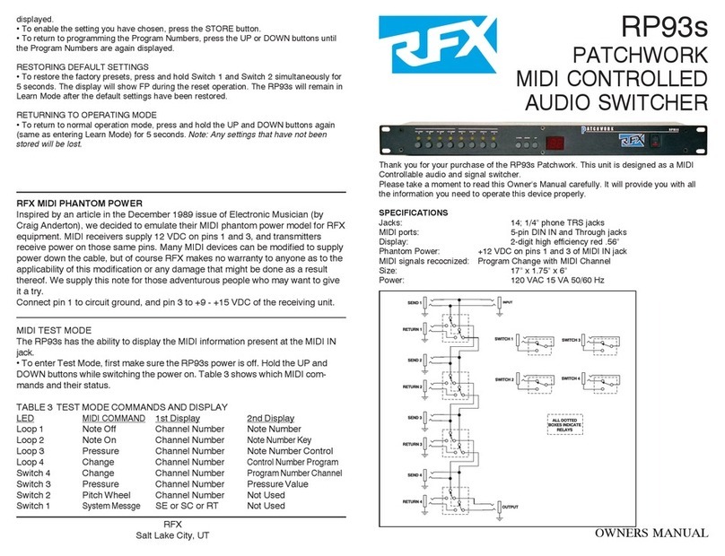 RFX RP93s owner's manual
