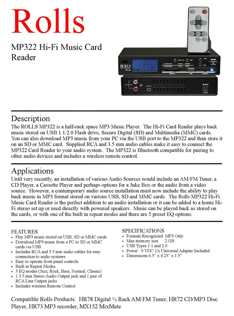 Rolls MP322 Specifications