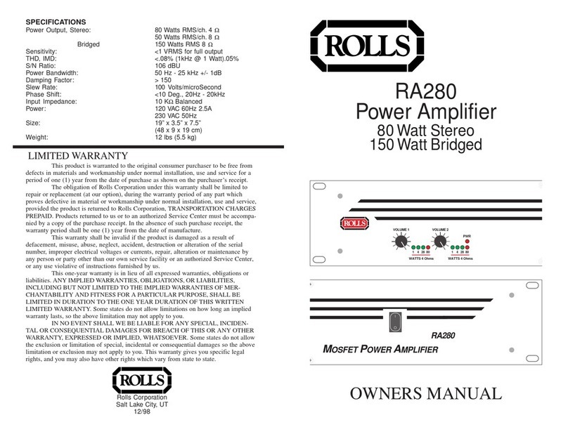 Rolls RA280 User manual