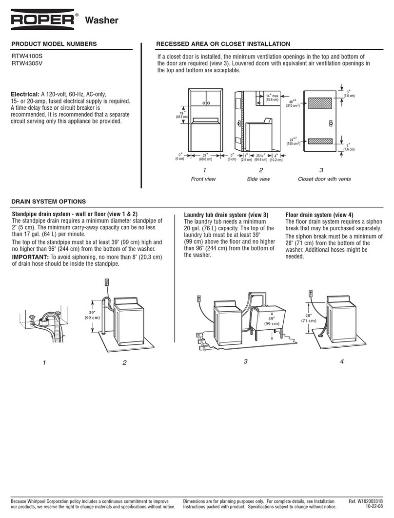 Roper RTW4100S User manual