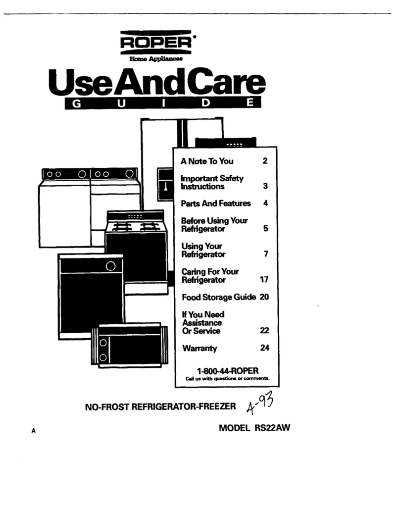 Roper RS22AW Use and care guide