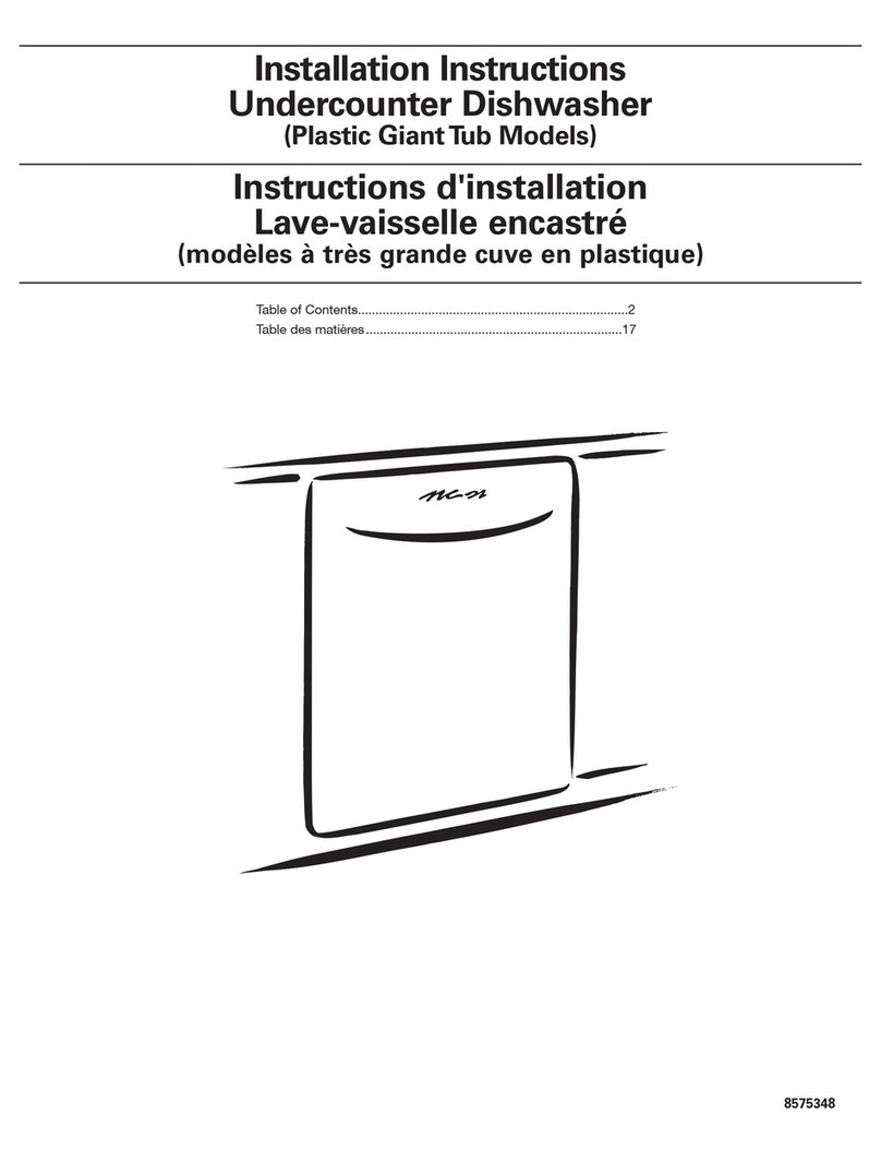 Roper Undercounter Dishwasher User manual