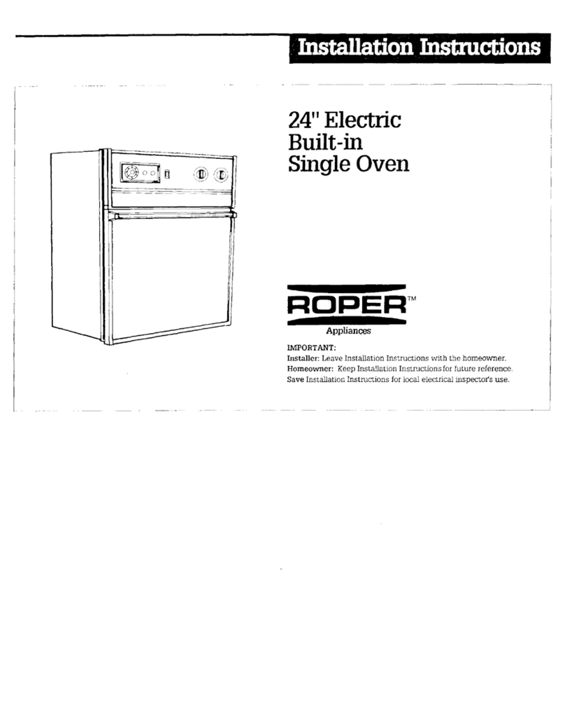 Roper Convection Oven installation instructions