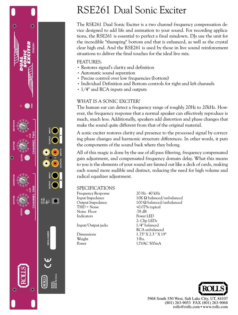 Rolls RSE261 User manual
