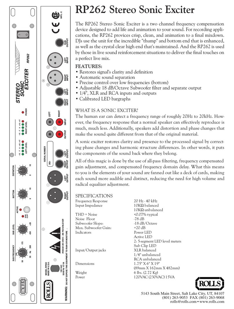Rolls RP262 User manual