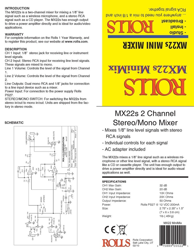 Rolls MiniMix MX22s Specifications