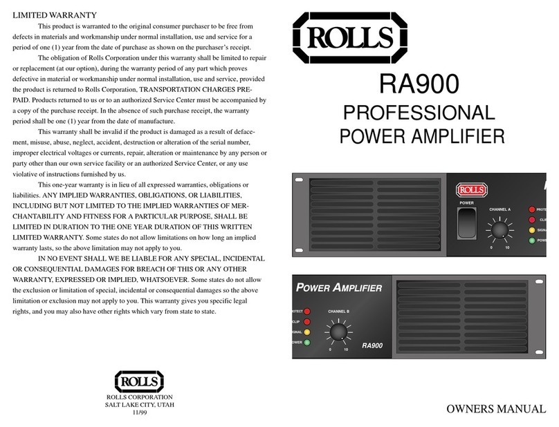 Rolls RA900 User manual