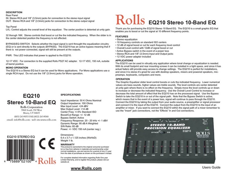 Rolls EQ210 User manual
