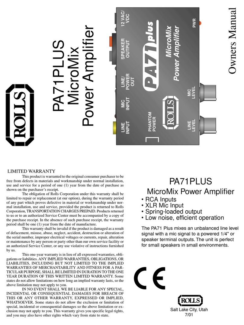 Rolls PA71PLUS owner's manual