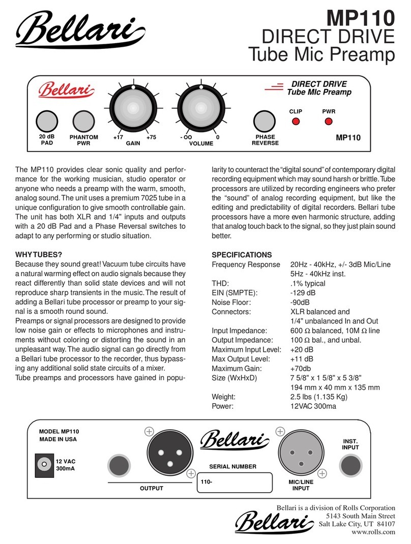 Rolls MP110 DIRECT DRIVE User manual