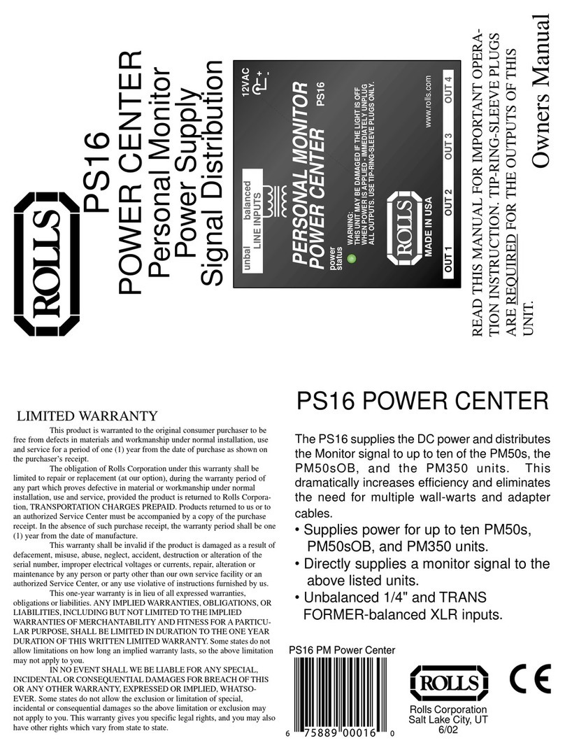 Rolls PS16 User manual