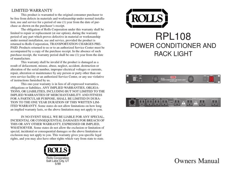 Rolls RPL108 owner's manual