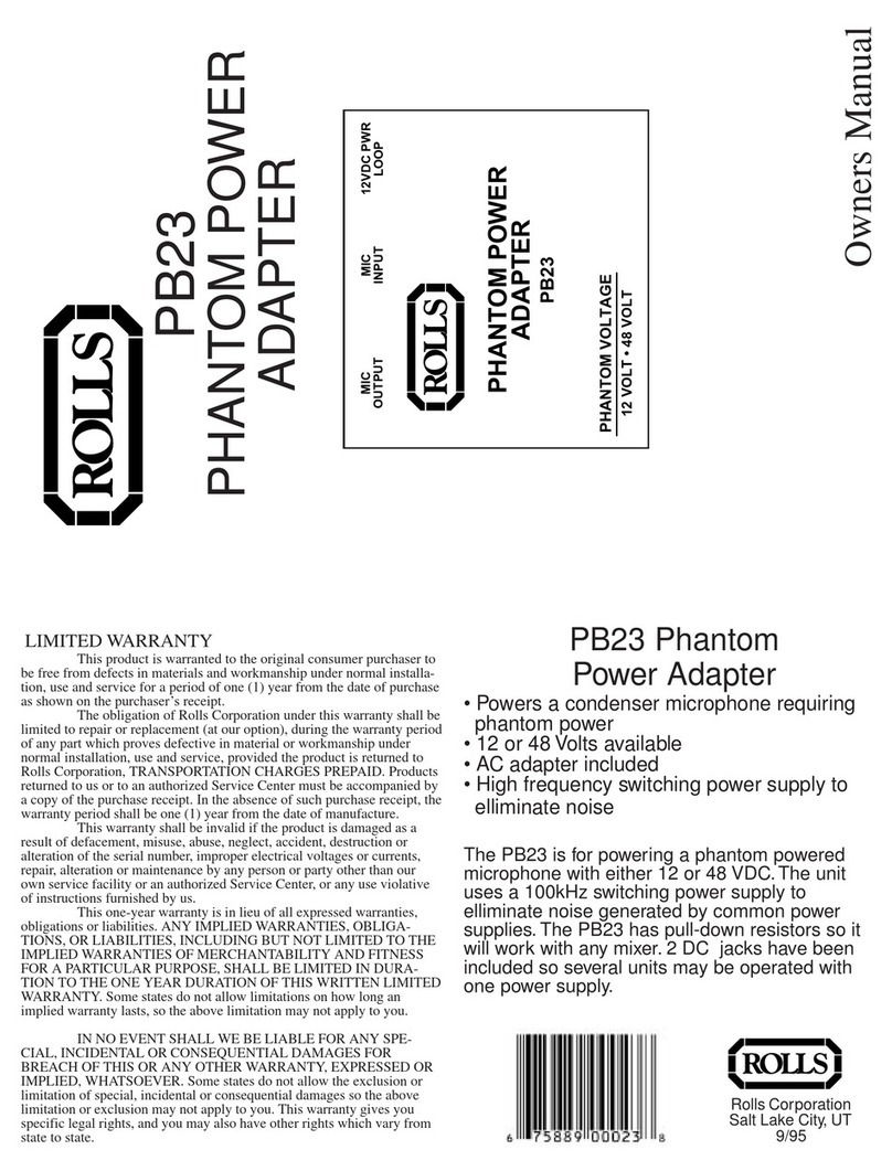 Rolls PB23 owner's manual
