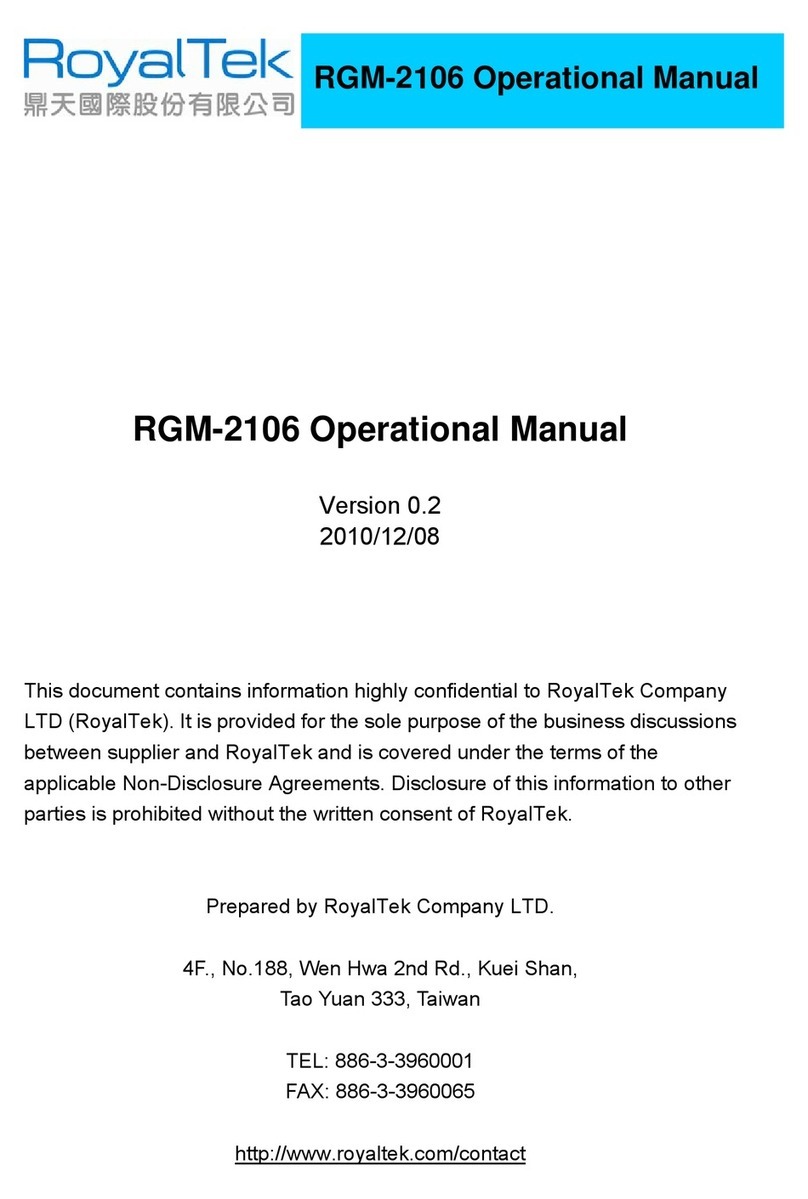 RoyalTek RGM-2106 Quick start guide