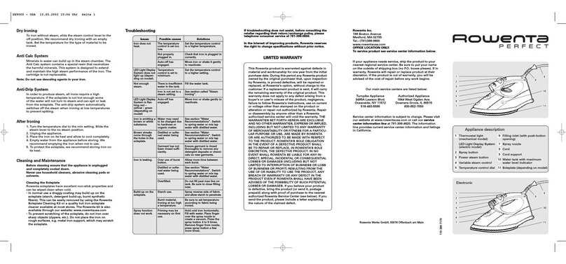 Rowenta DX9000 instructions