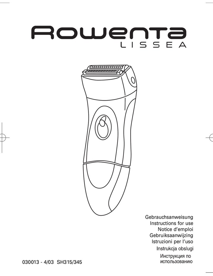 Rowenta LISSEA 030013 - 4/03 SH315/345 User manual Rowenta LISSEA 030013 - 4/03 SH315/345 User manual