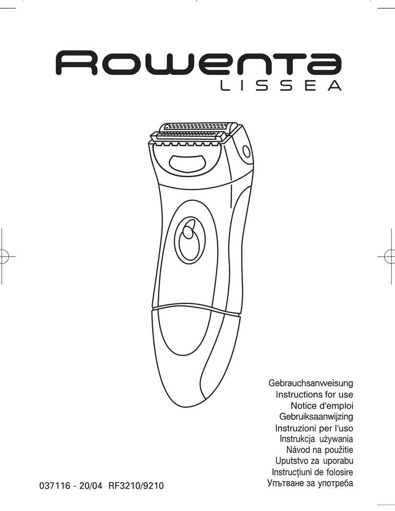 Rowenta LISSEA 037116 - 20/04 RF3210/9210 User manual Rowenta LISSEA 037116 - 20/04 RF3210/9210 User manual