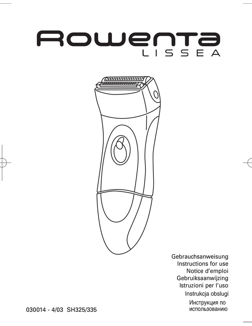 Rowenta LISSEA 030014 - 4/03 SH325/335 User manual Rowenta LISSEA 030014 - 4/03 SH325/335 User manual