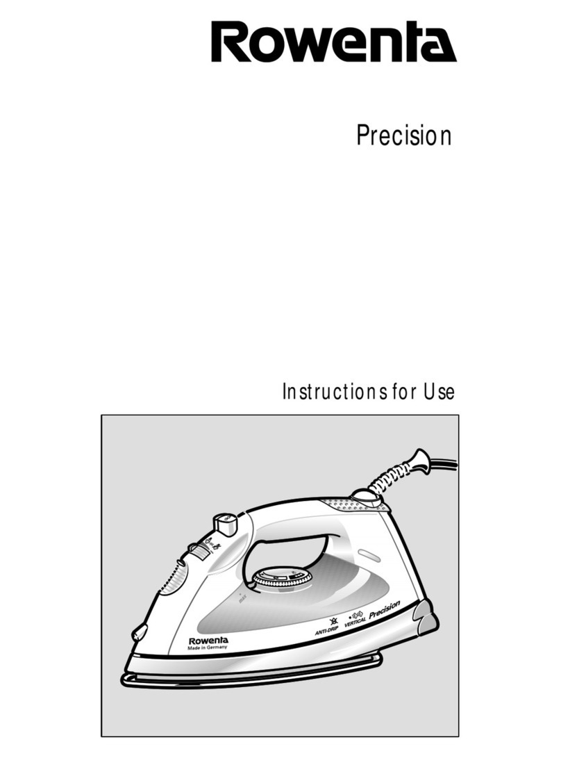 Rowenta Precision Steam Iron Instructions for use