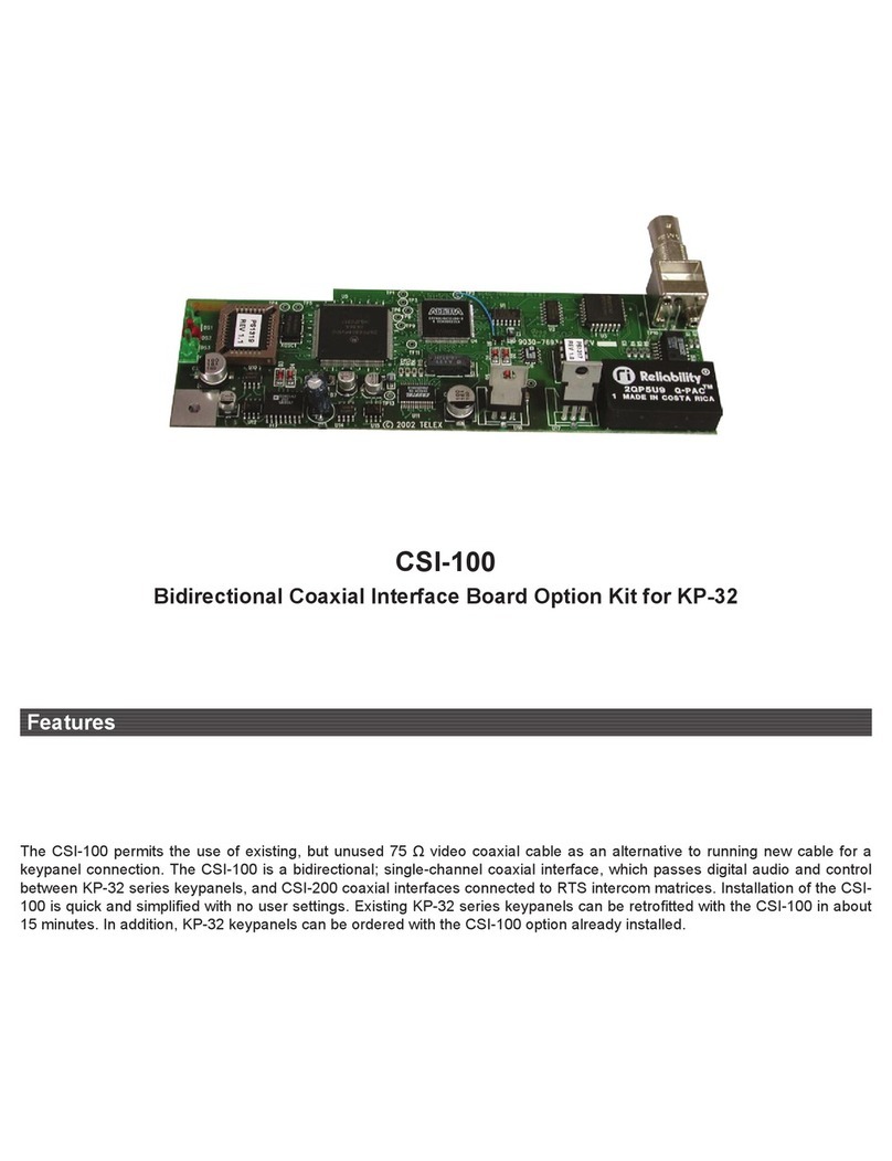 RTS CSI-100 User manual