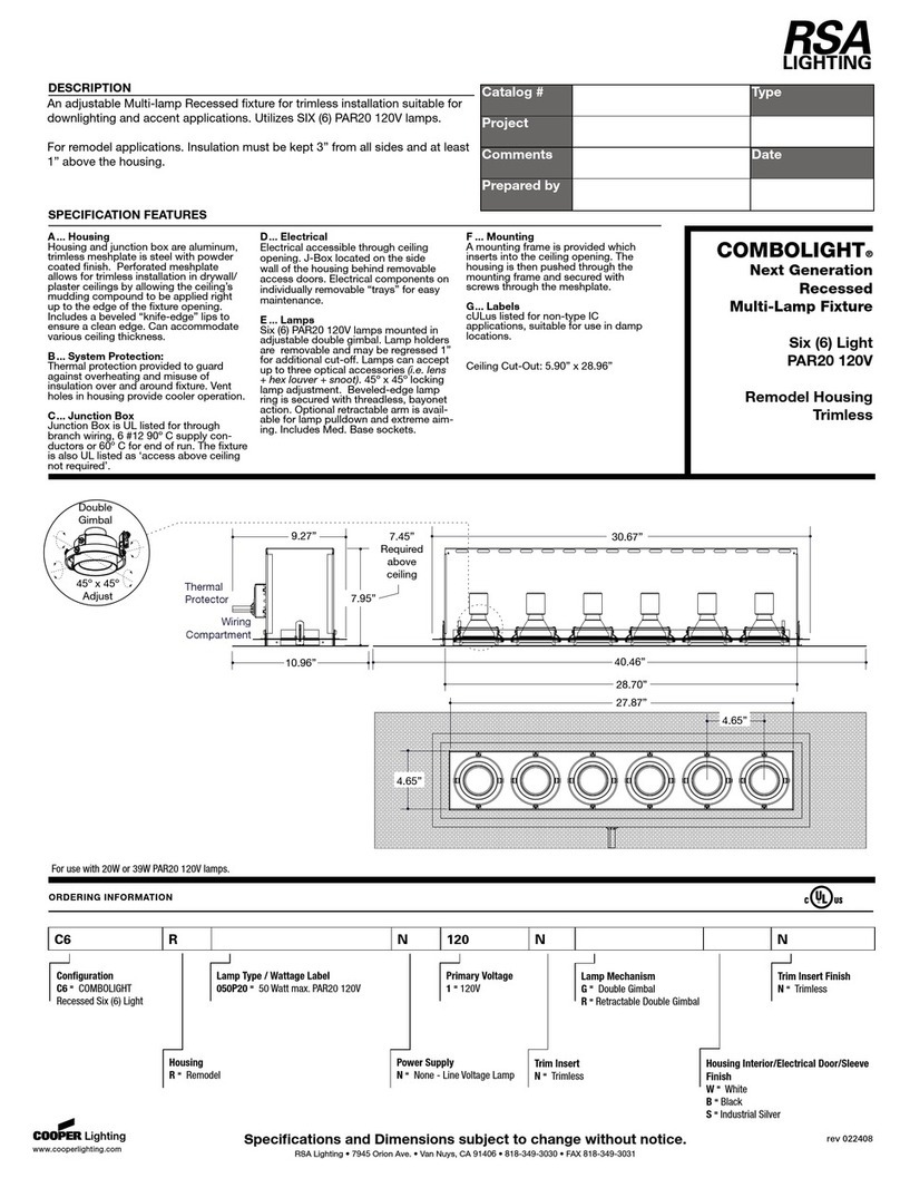 RSA Lighting Indoor Furnishings User manual