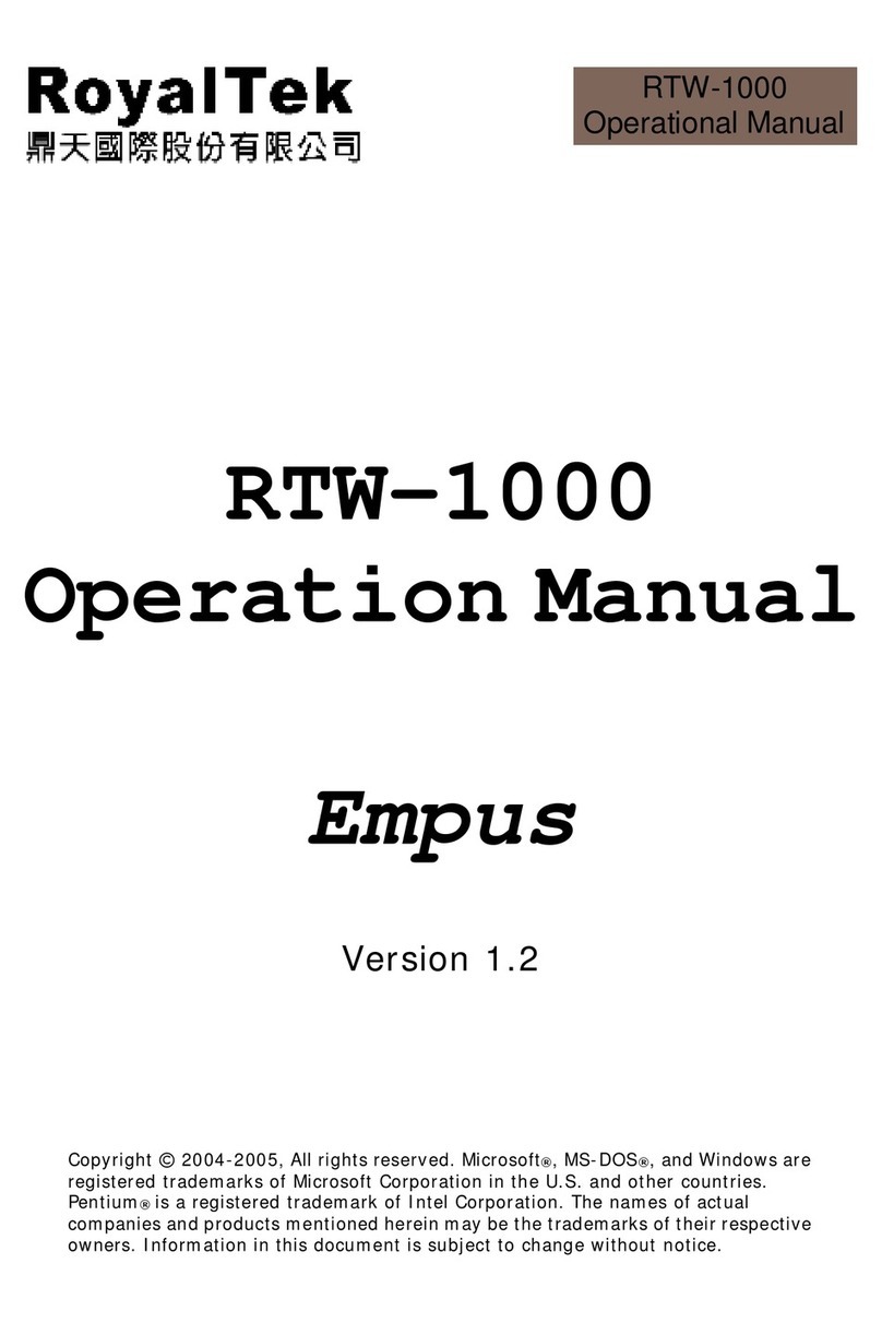 RoyalTek Empus RTW-1000 User manual