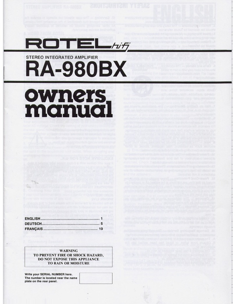 Rotel RA-980BX User manual Rotel RA-980BX User manual