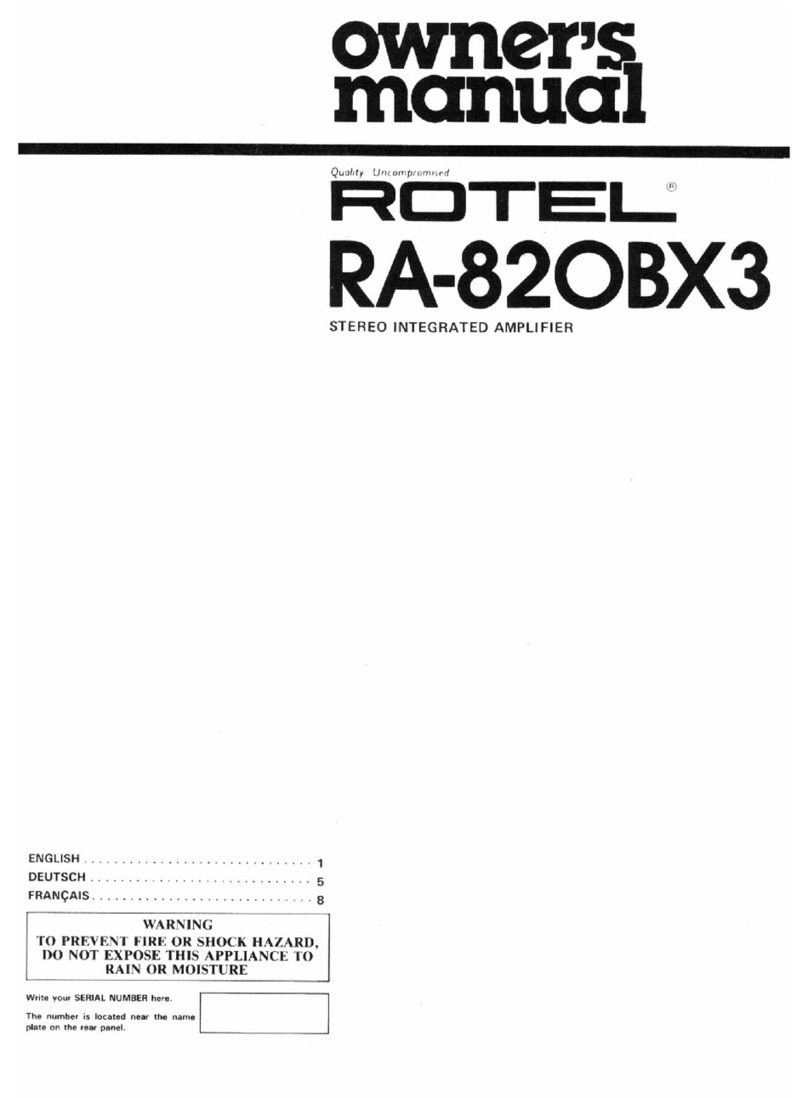 Rotel RA-820BX3 User manual Rotel RA-820BX3 User manual