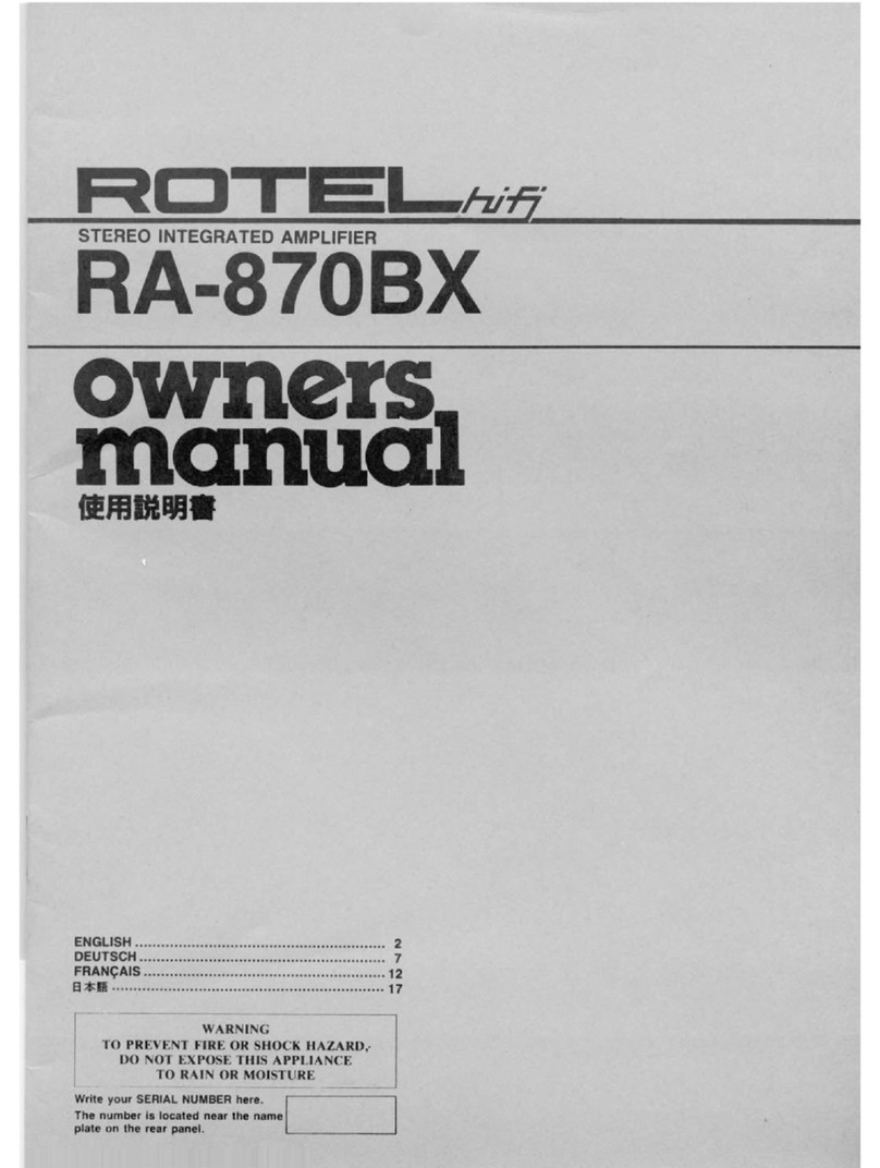 Rotel RA-870BX owner's manual