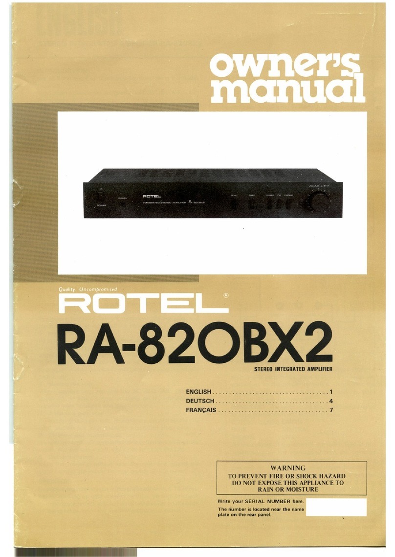 Rotel RA-820BX2 owner's manual
