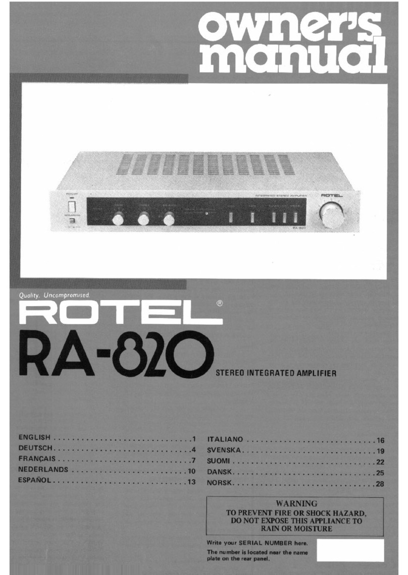 Rotel RA-820 owner's manual