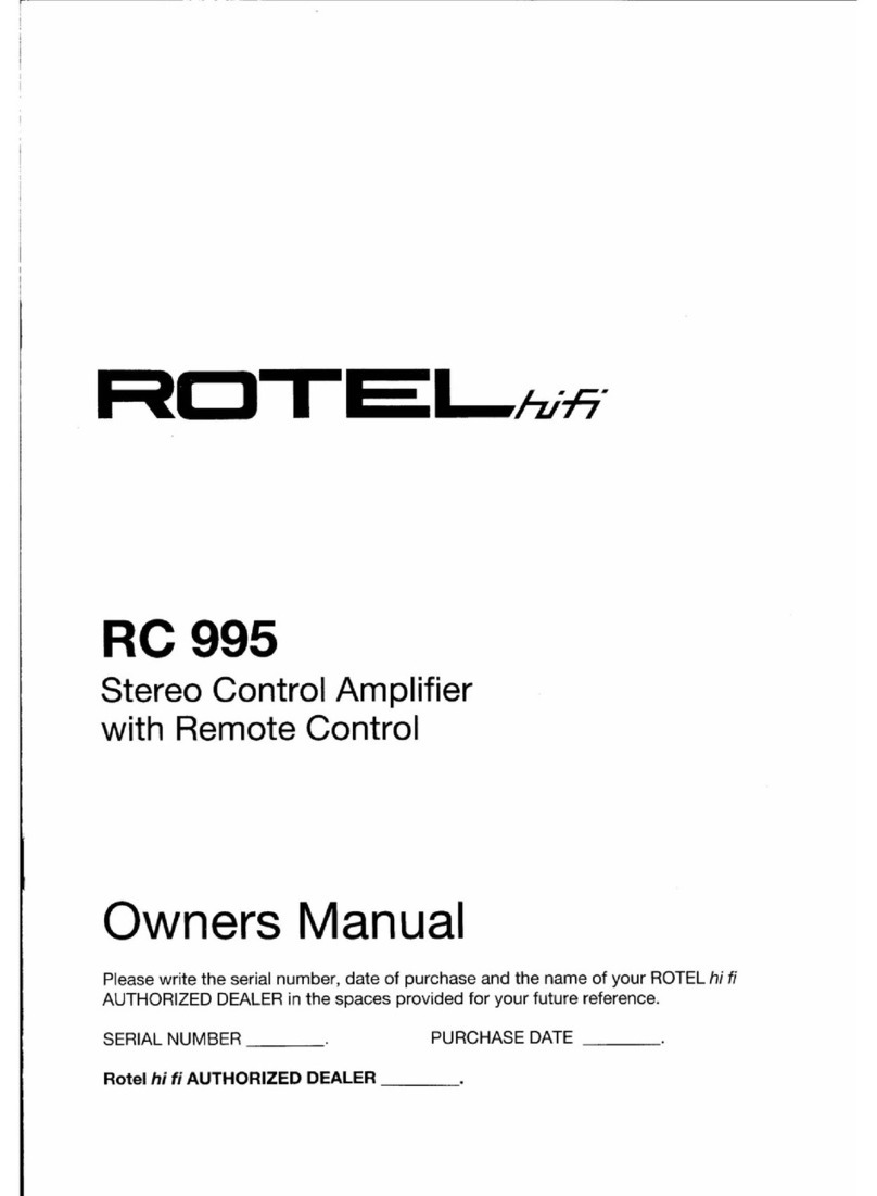 Rotel RC-995 owner's manual